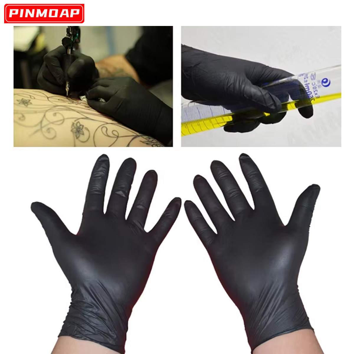 Medical Gloves - 10/50 stuks wegwerp zwarte nitrilhandschoenen multifunctioneel