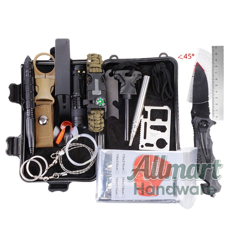 First Aid Kit - Multifunctionele draagbare EDC-overlevingsgereedschapskist, noodapparatuur voor buiten