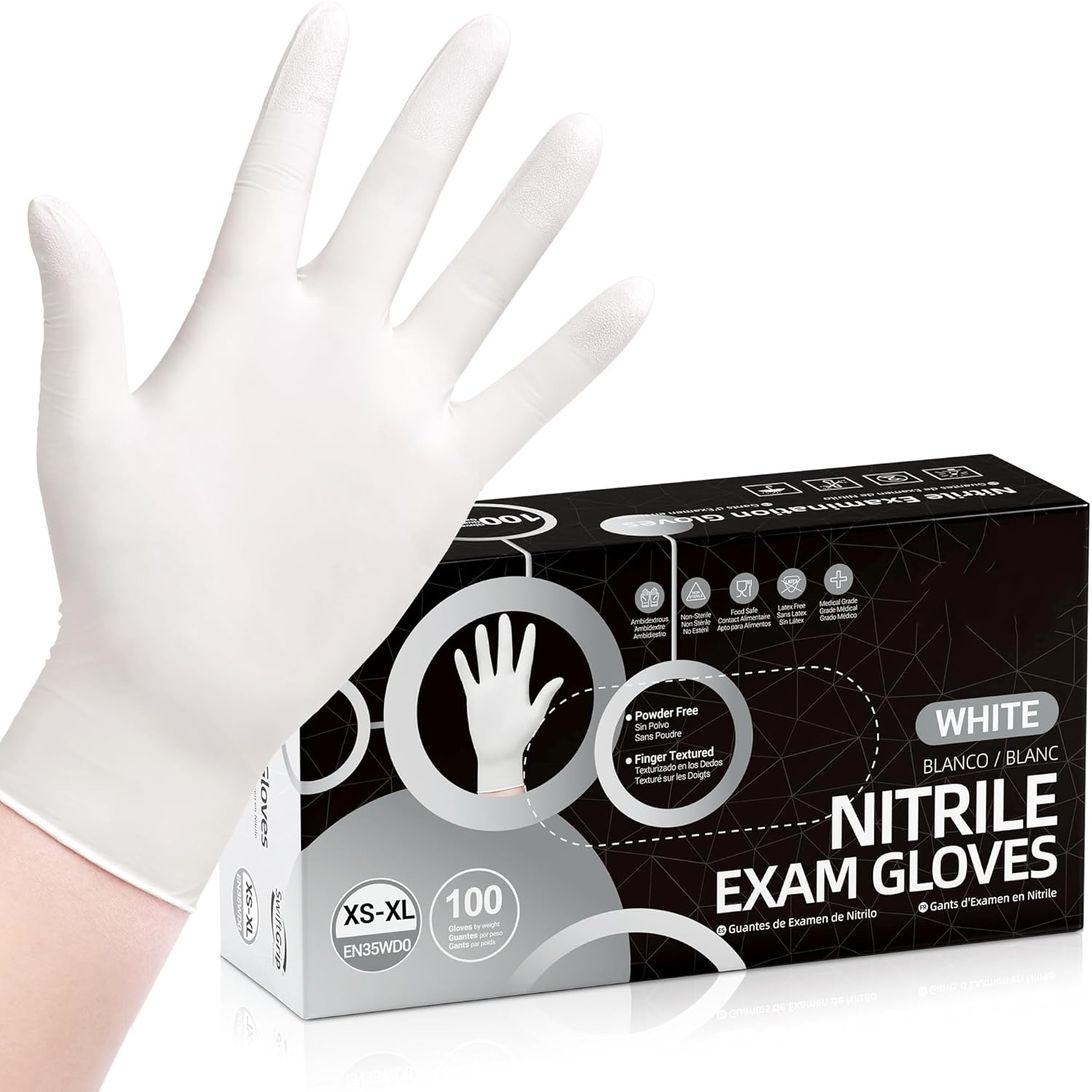 Medical Gloves - 100 stuks wegwerp nitril handschoenen, witte