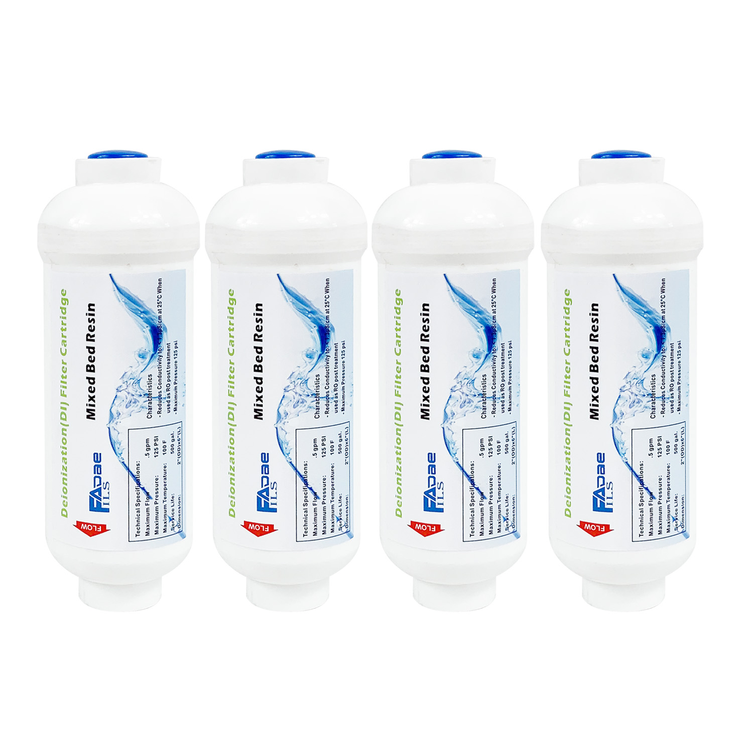 Xlab Medical - 4-pack inline DI gemengd bed harsfilterpatroon,